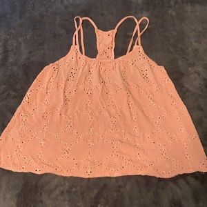 Forever 21 Womens Lace Embroidered Strappy Tank Top Pink Size Medium.